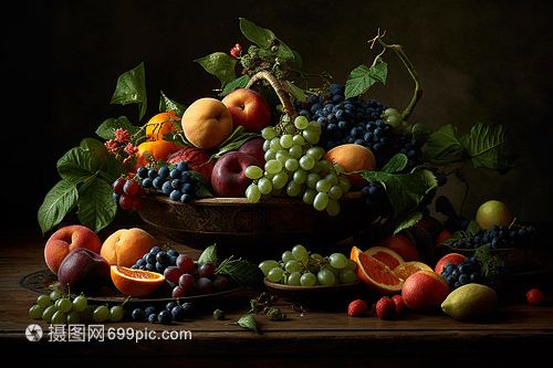 水果和蔬菜静物摄影图